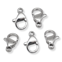 Застежка Карабин-Лобстер Полированная Медицинская Сталь, 10х6х3.5мм, Отверстие 1мм, (УТ100026730)