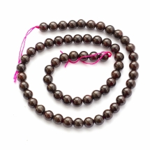 Намистини Натуральний Гранат, На нитках, Круглий, 6-7мм, Отвір: 1мм, близько 57шт/36см/нитка, (УТ100026740)