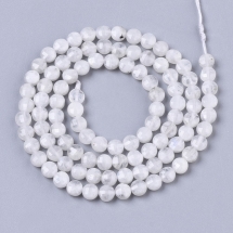 Бусины Натуральный Лунный Камень Круглый Плоский, 4х2.5мм, Отверстие 0.7мм, около 95шт/37см/нить, (УТ100026756)