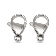 Застежка Карабин-Лобстер, Полированная Медицинская Сталь, 19х12х5мм, Отверстие 3мм, (УТ100026778)