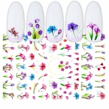 Наклейки для Дизайна Ногтей Самоклеющиеся, Цветы, Размер: 105х70мм, Цвет: Разноцветный, (УТ100026864)