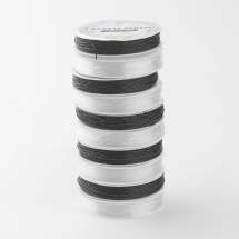 Набор Силиконовая Нить Эластичная 1мм/10м, Резинка, Микс Черный и Белый, 10 катушек/набор, (УТ100026867)