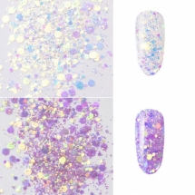 Блестки для Дизайна Ногтей Фотохромные, Размер: Микс, Цвет: Фиолетовый, около 1г/баночка, (УТ100026888)