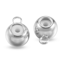 Бейл Бочонок Латунный с Резинкой для Кулонов и Подвесок, Платина, 7х5х3.5мм, Отверстие 0.7мм, (УТ100026963)