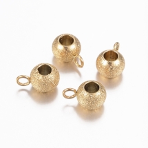 Бейл Рондель Нержавеющая Сталь, Звездная Пыль, Ионное Покрытие (IP), Золото, 9х6х4.5мм, Отверстие 2мм, Диаметр 3мм, (УТ100026970)