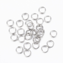 Колечки Двойные Нержавеющая Сталь, 7x1мм, Внутренний Диаметр 6мм, (УТ100026984)