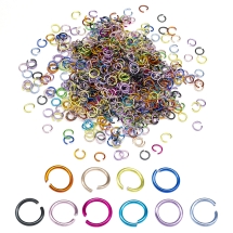 Колечки Одинарные Открытые, Алюминий, Цвет: Микс, Размер: 6x0.8мм, Внутренний Диаметр 5мм, около 820шт/20г, (УТ100026996)