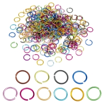 Колечки Одинарные Открытые, Алюминий, Цвет: Микс, Размер: 10x1мм, Внутренний Диаметр 8мм, около 300шт/20г, (УТ100026997)