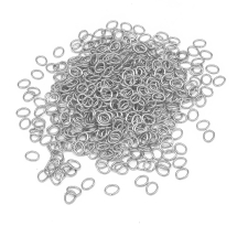 Колечки Одинарные Открытые, Железо, Овальные, Цвет: Платина, Размер: 5.5x4.3x0.7мм, около 1200шт/50г, (УТ100027015)