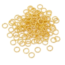 Колечки Одинарные Открытые, Железо, Рельефные, Цвет: Золото, Размер: 7.5х1мм, Внутренний Диаметр 5.5мм, около 120шт/20г, (УТ100027016)