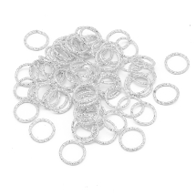 Колечки Одинарные Открытые, Железо, Рельеф, Цвет: Серебро, Размер: 7.5х1мм, Внутренний Диаметр 5.5мм, около 120шт/20г, (УТ100027017)