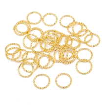 Колечки Одинарные Открытые, Железо, Рельефные, Цвет: Золото, Размер: 15х1мм, Внутренний Диаметр 13мм, около 45шт/20г, (УТ100027022)
