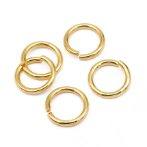 Колечки Одинарные Открытые Соединительные, Нержавеющая Сталь, Позолота 24К, 15х2мм, (УТ100027040)