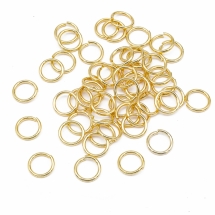 Колечки Одинарные Открытые, Нержавеющая Сталь, Позолота 18К, 6x0.8мм, Внутренний Диаметр 4.5мм, (УТ100027043)