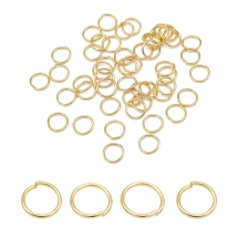 Колечки Одинарные Открытые Соединительные Нержавеющая Сталь, Позолота 24К, 7х0.8мм, (УТ100027044)
