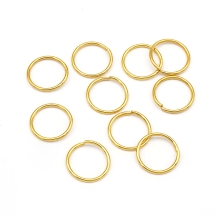 Колечки Одинарные Открытые, Нержавеющая Сталь, Покрытие Золото 24К, Размер: 12x1мм, Внутренний Диаметр 10мм, (УТ100027047)