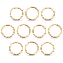 Колечки Одинарные Открытые Нержавеющая Сталь, Покрытие Золото 24К, 12х1.2мм, Внутренний Диаметр 9.5мм, (УТ100027049)