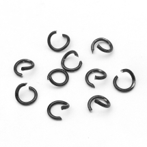 Колечки Одинарные Открытые Нержавеющая Сталь, Черный, 5х0.8мм, Внутренний Диаметр 3мм, (УТ100027061)