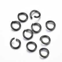 Колечки Одинарные Открытые, Нержавеющая Сталь, Цвет: Черный, Размер: 7x1мм, Внутренний Диаметр 5мм, (УТ100027062)