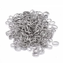 Кільця Одинарні, Нержавіюча Сталь, Овальні, 8x5x0.8мм, Внутрішній Діаметр 3.5x6.5мм, (УТ100027068)