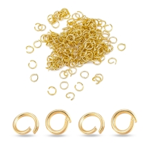 Колечки Одинарные Открытые Соединительные Нержавеющая Сталь, Золото, 4x0.6мм, (УТ100027074)