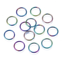 Колечки Одинарные Открытые, Нержавеющая Сталь, Цвет: Мультицвет, Размер: 12x1мм, Внутренний Диаметр 10мм, (УТ100027076)