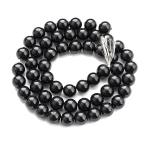 Жемчуг Бусины Стекло 8мм, Глянец, Окрашены Экокраской, Круглые, Цвет: Черный, Диаметр: 8мм, Отверстие: 1мм, около 52шт/42см/нить, (УТ100026937)
