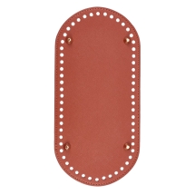 Дно для Сумки Ручной работы, Овал, PU Кожа, Размер: 25x12x1.1см, Цвет: Сиена, Отверстие 0,5см, (УТ100027133)