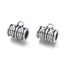 Бейл Нержавеющая Сталь, Трубка, Тибетский Стиль, Античное Серебро, 9.5х10х7мм, Отверстие 2мм, (УТ100027123)