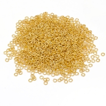 Колечки Одинарные Открытые, Латунь, Цвет: Золото, Размер: 3х0.6мм, Внутренний Диаметр 1.8мм, около 1075шт/25г, (УТ100027088)