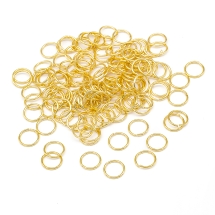 Колечки Одинарные Открытые, Латунь, Цвет: Золото, Размер: 10х1мм, Внутренний Диаметр 8мм, около 125шт/25г, (УТ100027089)