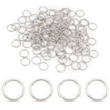 Колечки Одинарные Открытые, Латунь, Цвет: Платина, Размер: 10х1мм, Внутренний Диаметр 8мм, около 125шт/25г, (УТ100027090)