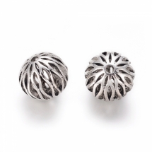 Бусины Филигрань Круглые, Бижутерный Сплав, Тибетский Стиль, Цвет: Античное Серебро, Размер: 16.5мм, Отв-тие 2.5мм, (УТ100027379)