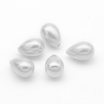 Жемчуг Shell Pearl, Капля, Отверстие Несквозное, Полированный, Цвет: Белый, Размер: 11х8мм, Отв 1мм, (УТ100027401)