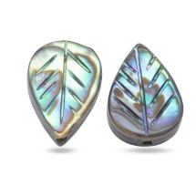 Бусины Морской Перламутр Абалон/Пауа, Лист, Цвет: Разноцветный, Размер: 12.5х8.5х3.5мм, Отверстие 1мм, (УТ100027405)