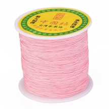 Шнур Нейлоновый Плетеный для Макраме и Бижутерии, Розовый, 0.8мм, около 90м/катушка, (УТ100027482)