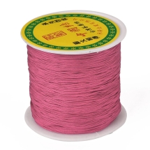 Шнур Нейлоновый Плетеный для Макраме и Бижутерии, Ярко-Розовый, 0.8мм, около 90м/катушка,(УТ100027484)