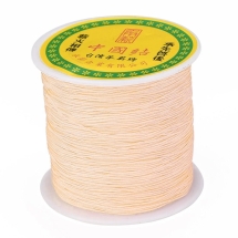 Шнур Нейлоновый Плетеный для Макраме и Бижутерии, Светло-Желтый, 0.8мм, 90м/катушка, (УТ100027485)