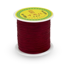 Шнур Нейлоновый Плетеный для Макраме и Бижутерии, Темно-Красный, 0.5мм, около 135м/катушка, (УТ100027491)