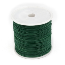 Шнур Нейлоновий Плетений для Макраме та Біжутерії, Темно-Зелений, 0.8мм, близько 90м/котушка, (УТ100027497)