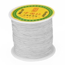 Шнур Нейлоновый Плетеный для Макраме и Бижутерии, Светло-Серый, 0.8мм, около 90м/катушка, (УТ100027502)