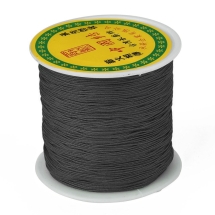 Шнур Нейлоновый Плетеный для Макраме и Бижутерии, Черный, 0.5мм, около 135м/катушка, (УТ100027511)