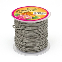 Шнур Нейлоновий Плетений для Макрамі та Біжутерії, Сріблястий, 2мм, близько 23м/котушка, (УТ100027555)
