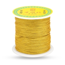Шнур Нейлоновий з Металевою Ниткою для Макрамі та Біжутерії, Золотистий, 1мм, близько 40м/котушка, (УТ100027561)