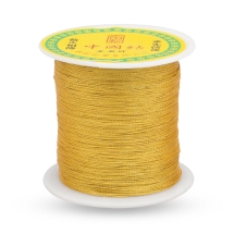 Шнур Нейлоновый с Металлической Нитью для Плетения и Бижутерии, Золотистый, 0.3мм, около 170м/катушка, (УТ100027562)