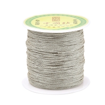 Шнур Нейлоновый с Металлической Нитью, Серебристый, Диаметр 0.3мм, около 170м/катушка, (УТ100027564)