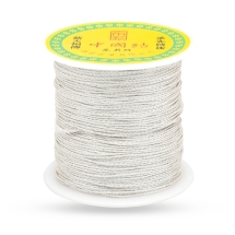 Шнур Нейлоновый с Металлической Нитью для Макраме и Бижутерии, Серебристый, 1мм, около 40м/катушка, (УТ100027566)