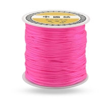 Шнур Нейлоновый Атласный, подходит для плетения браслетов Макраме и Бижутерии, Светло-Коралловый, 1мм, 70м/катушка, (УТ100027580)