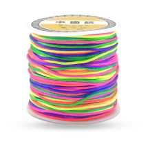 Шнур Нейлоновый Атласный, Микс, 1мм, около 70м/катушка, (УТ100027590)