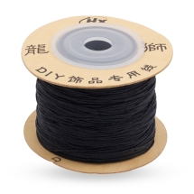 Шнур Нейлоновий для Плетіння Браслетів Макраме та Біжутерії, Чорний, 0.6мм, близько 130м/котушка (УТ100027592)